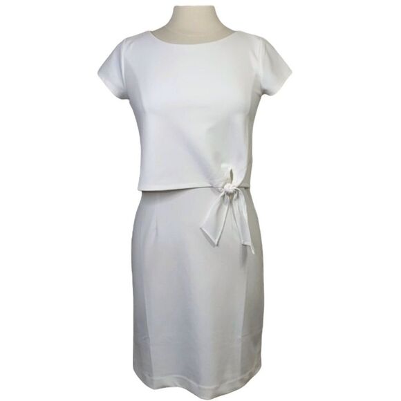 CREMIEUX Women’s OFF White Tie Front Dress Size M - Picture 2 of 9
